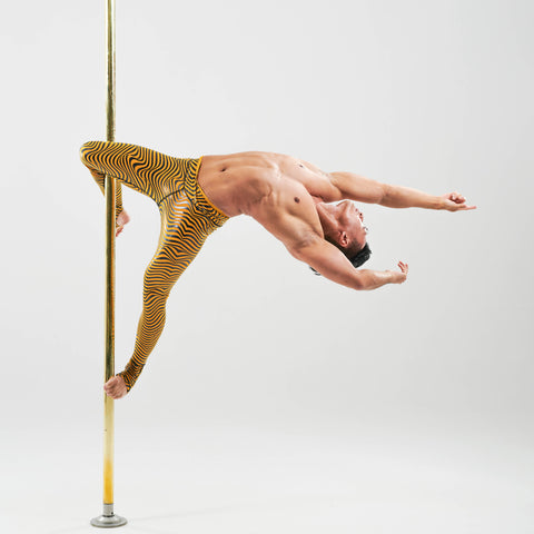 pole dancer in sticky pole wear