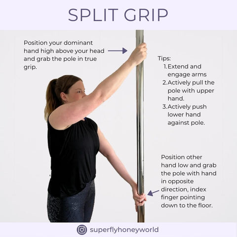 split hand grip pole dancing