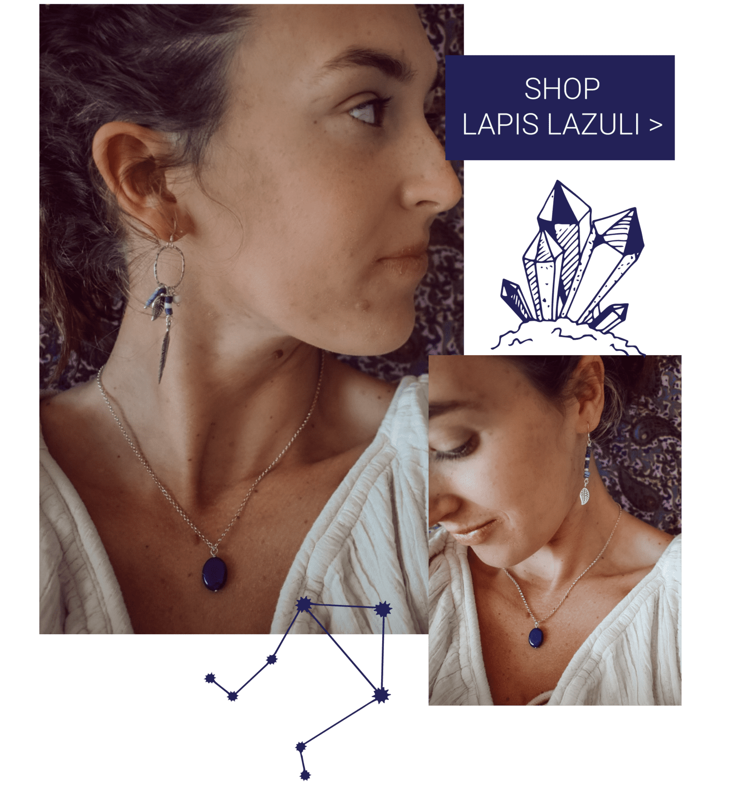 Lapis Lazuli Pendant and Earrings