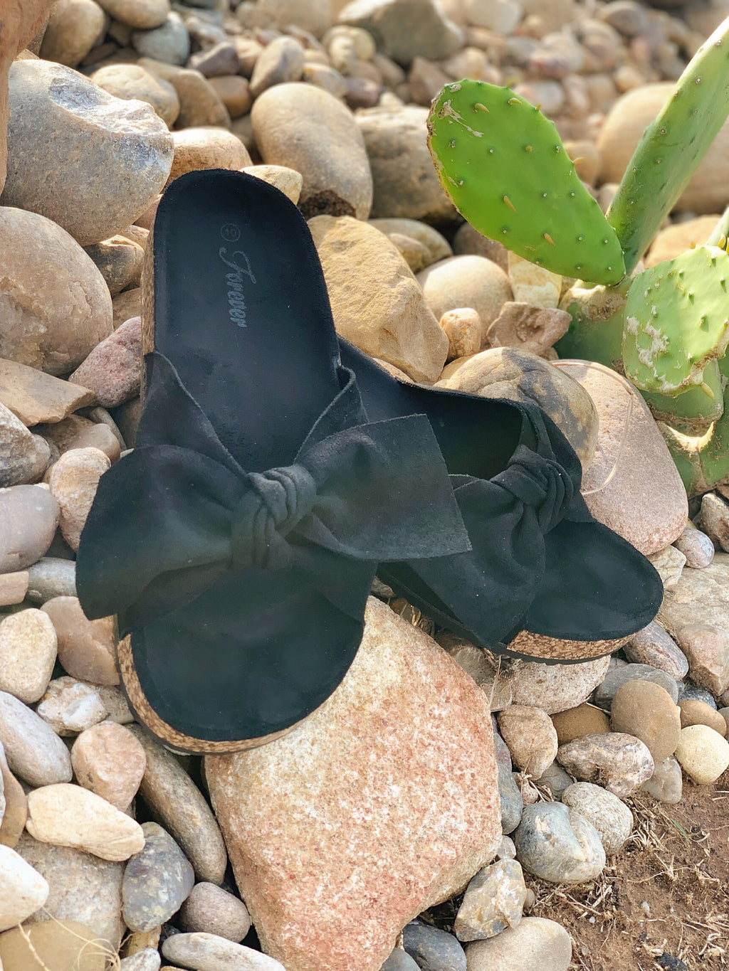 black bow tie sandals