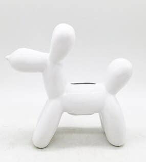 White Balloon Dog Bank - 12" tall