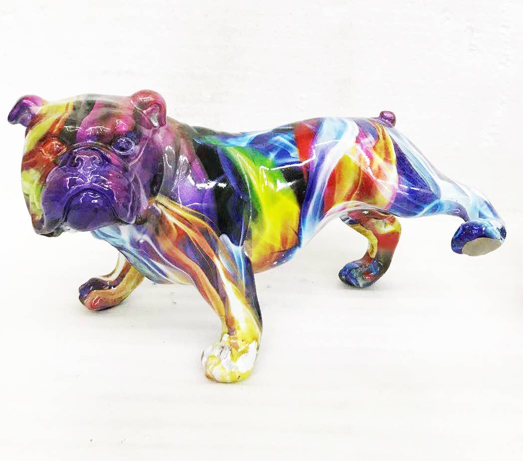 Smoke Art Bull Dog with Leg Up - 10.5" long