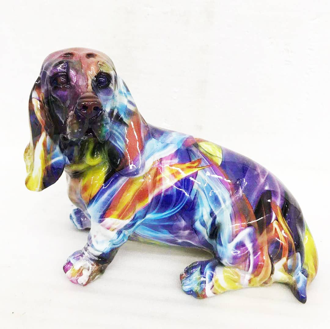 Smoke Art Basset Hound - 10" long