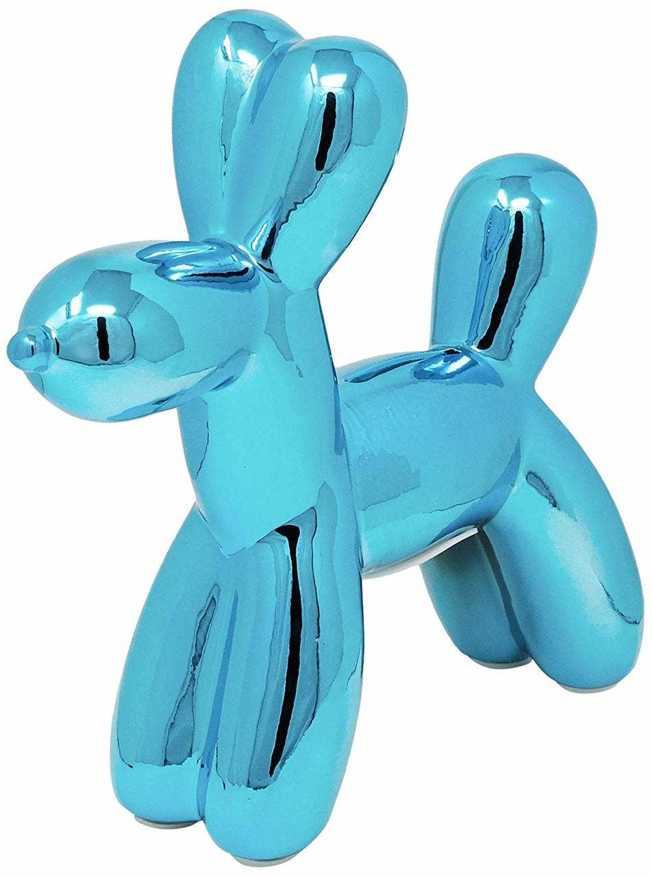 Royal Blue Mini Balloon Dog Bank 7.5" tall