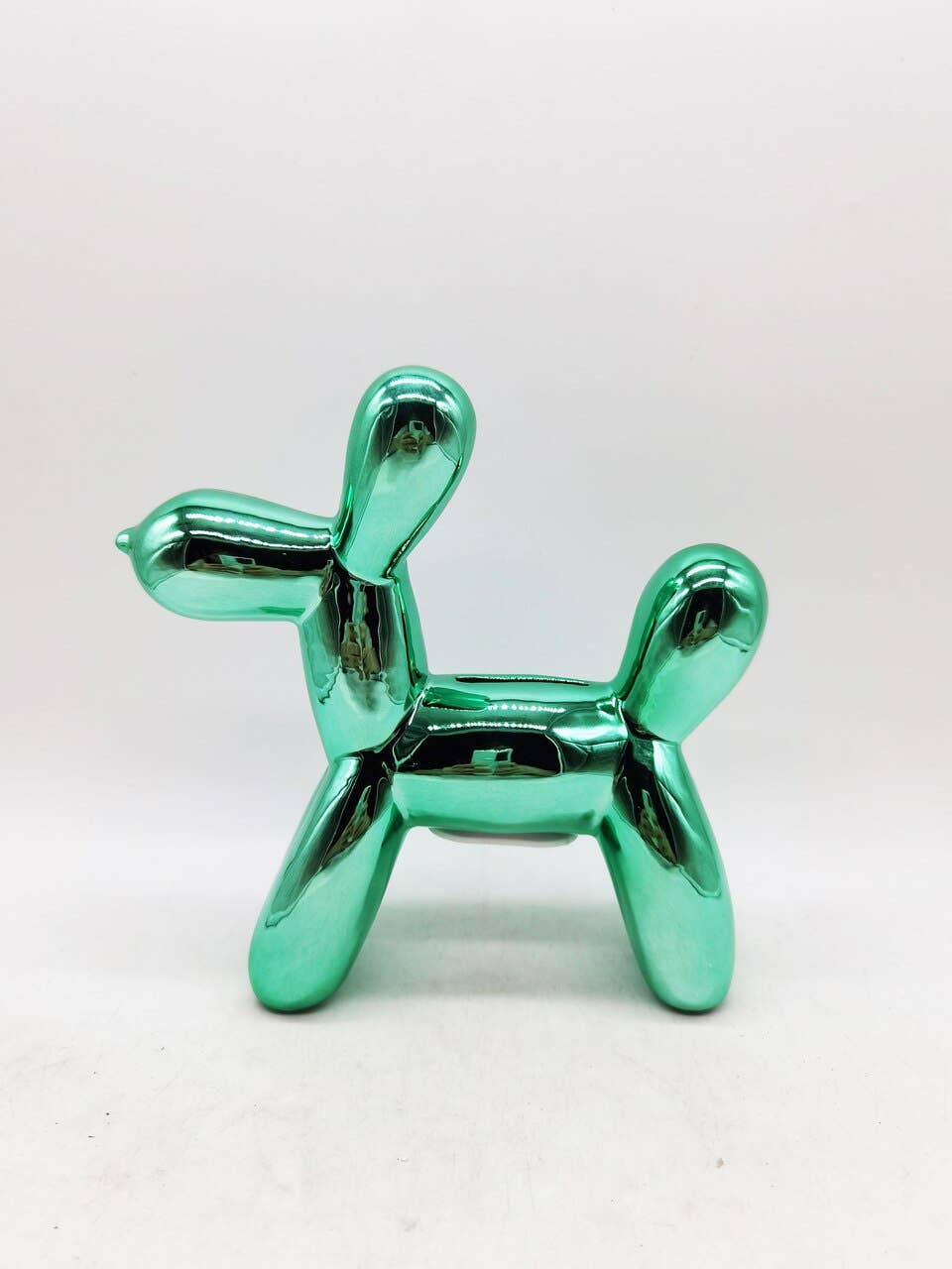 Teal Mini Balloon Dog Bank 7.5" tall