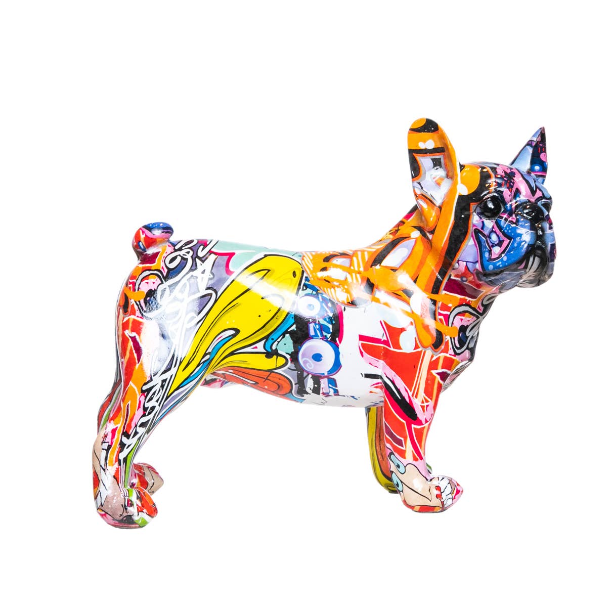 Street Art Bulldog Ears Up Dog - 9"