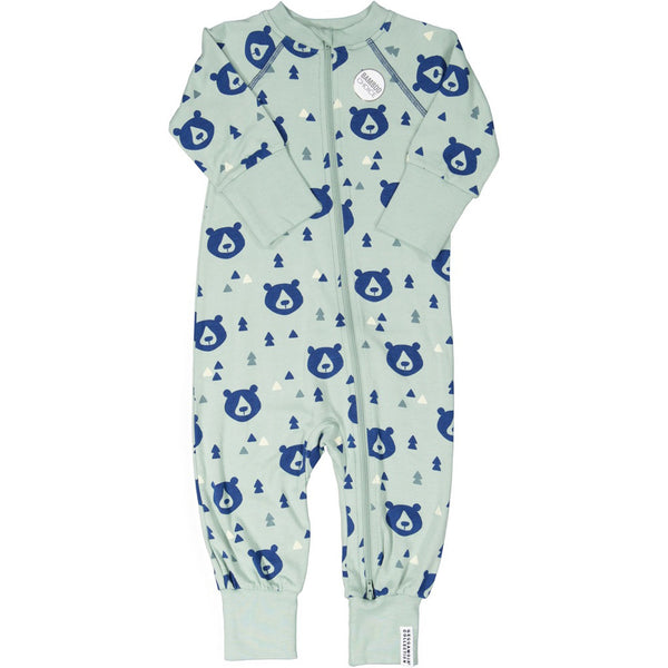 Green Bear Zip Pajamas