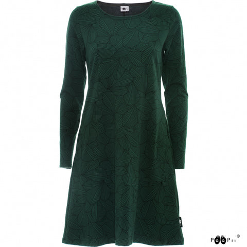 Sini Dress Leaves Forest Green