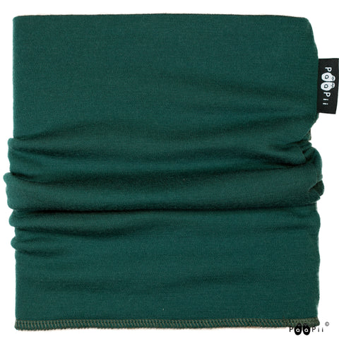 Dark Green Merino Wool Tube Scarf