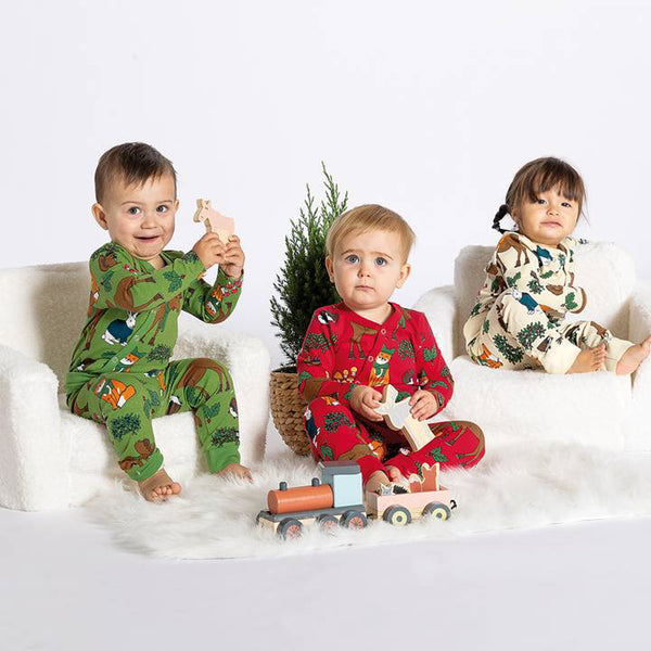 Red Nordic Animals Onesie