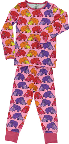 Sea Pink Elephant Pajama Set