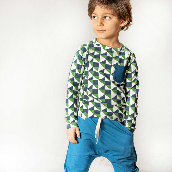 Green Geometric Triangle Shirt