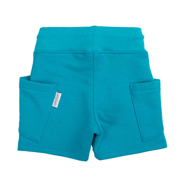 Turquoise Blue College Shorts