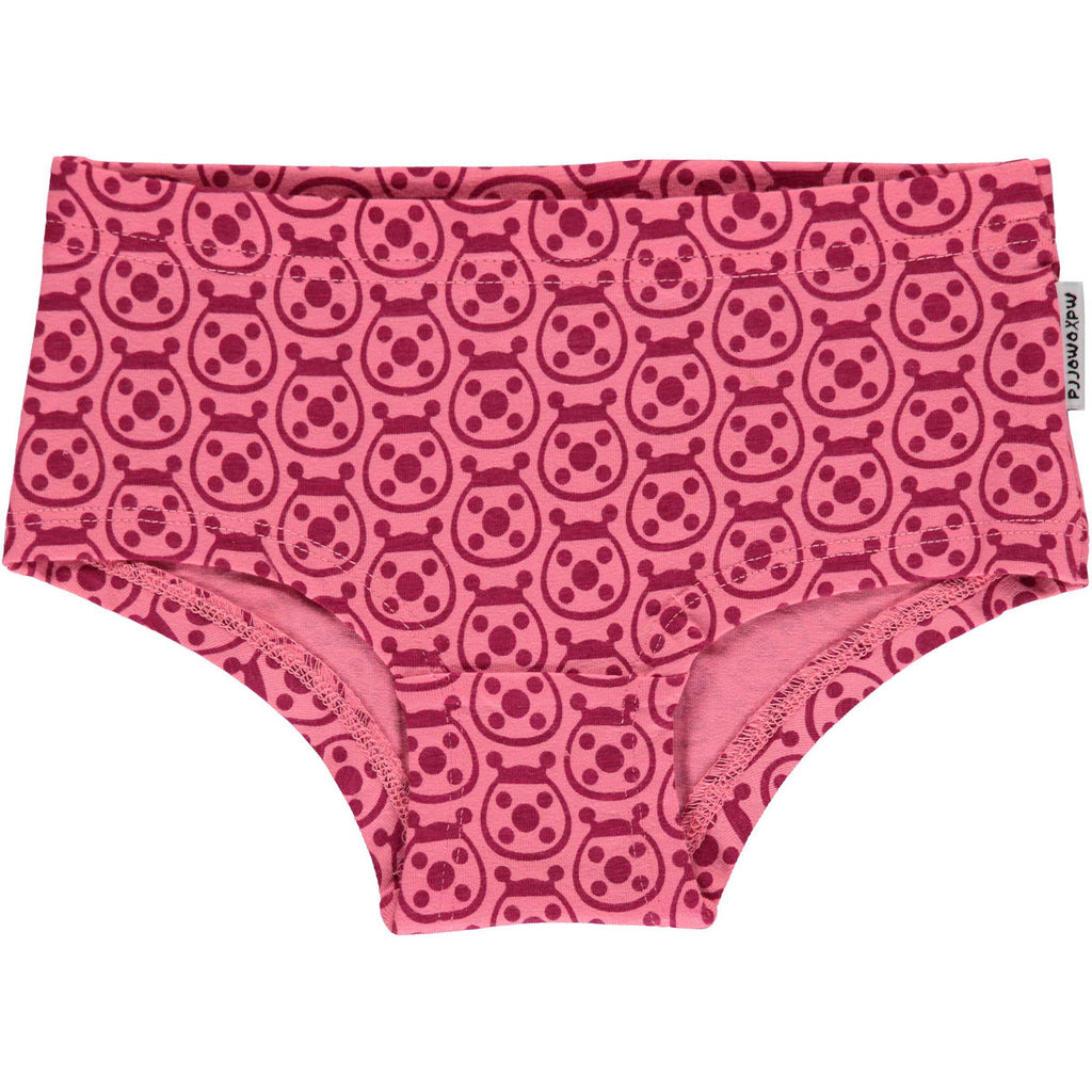 Maxomorra ~ Girls pink apple organic cotton knickers