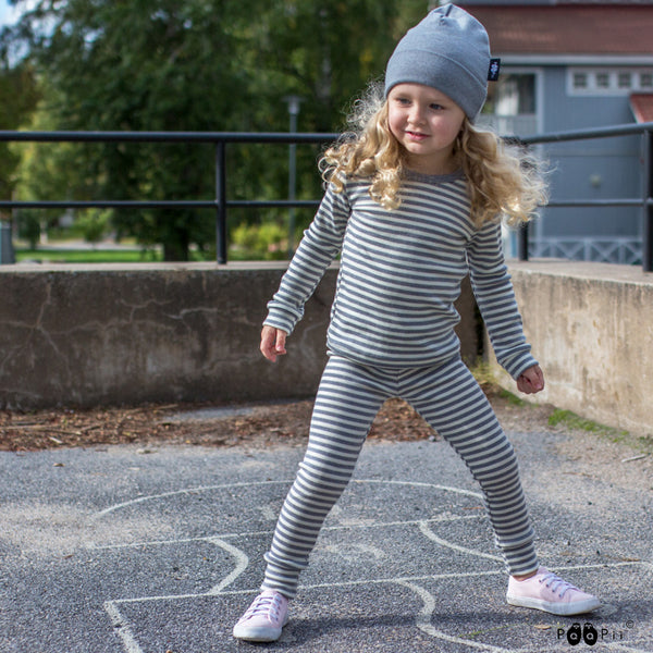 Grey Striped Loisto Merino Pants