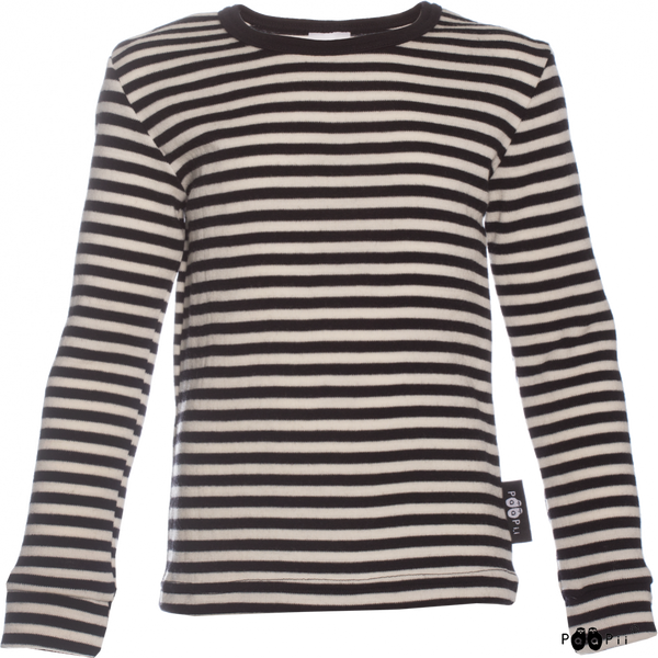 Black and White Loimu Merino Wool Shirt