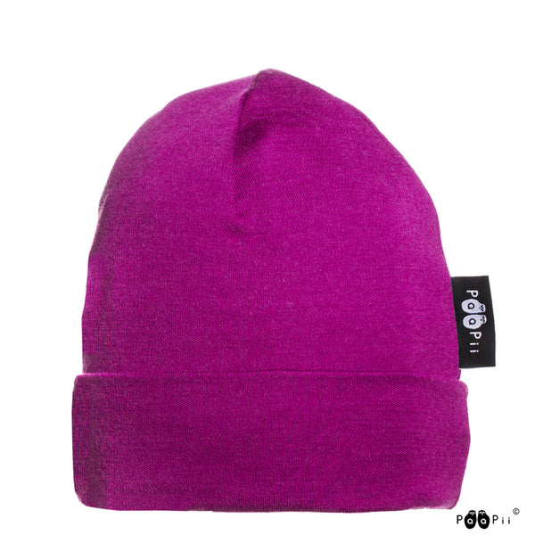 Merino Wool Purple Beanie