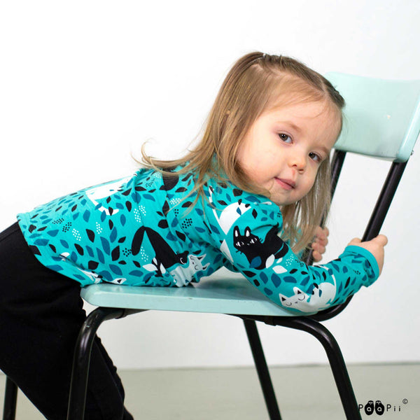 Uljas Teal Cat Shirt