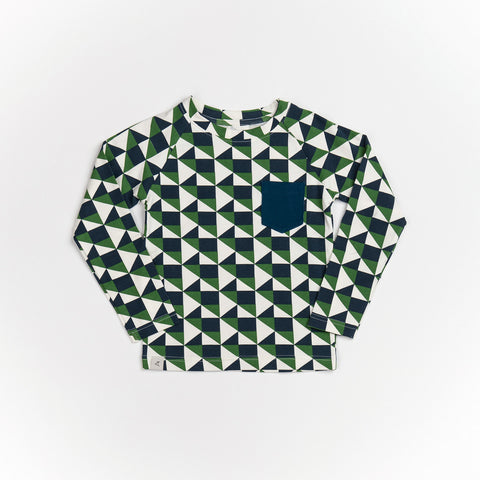 Green Geometric Triangle Shirt