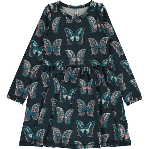 Indigo Butterfly Twirl Dress