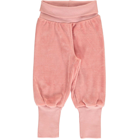 Velour Dusty Rose Rib Baby Bottoms