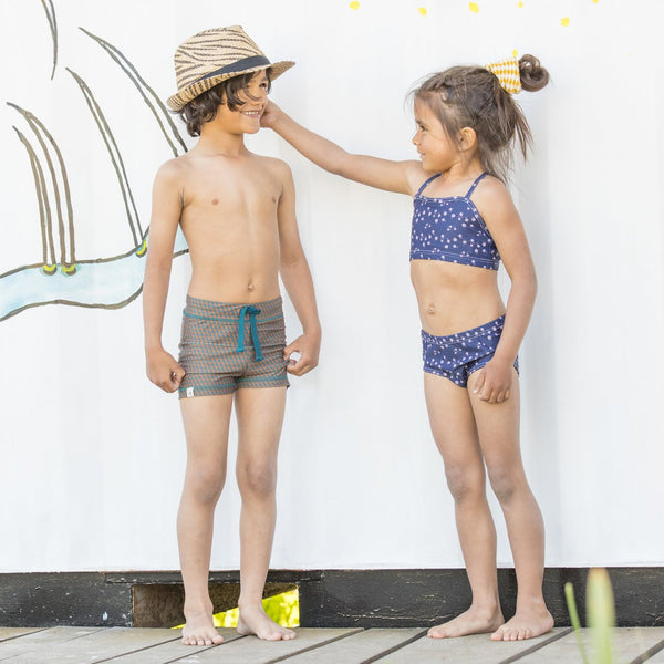 Blue Wildflower Swim Suit