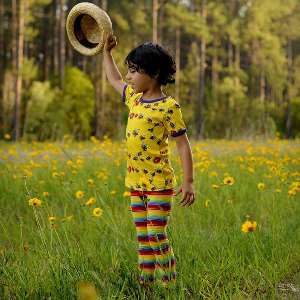 Rainbow Stripe Footless Tights