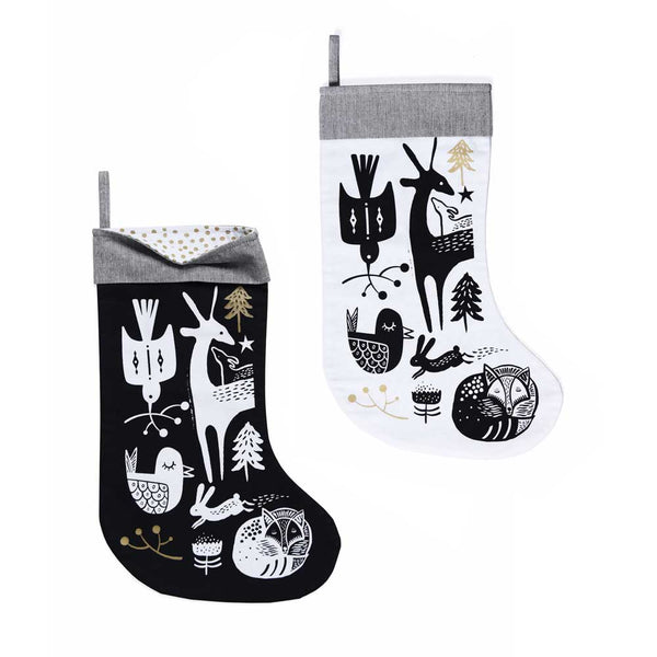 Winter Animals Stocking - White