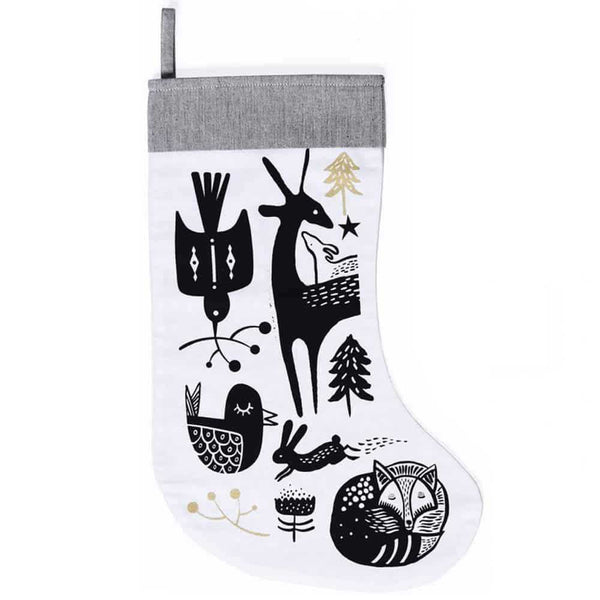 Winter Animals Stocking - White