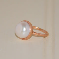 rose gold freshwater pearl ring baroque usd