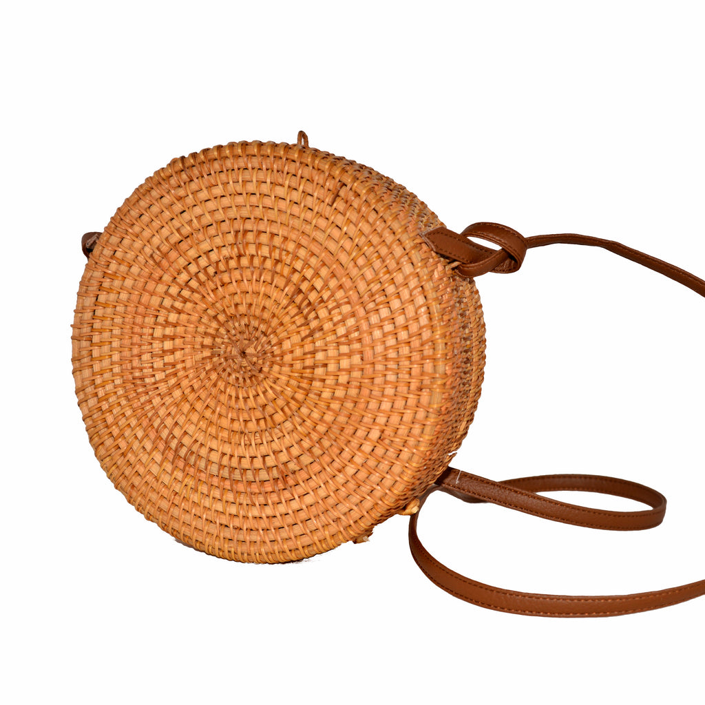 Vietnamese Sedge Handbag - Small Round | The Elephant Story