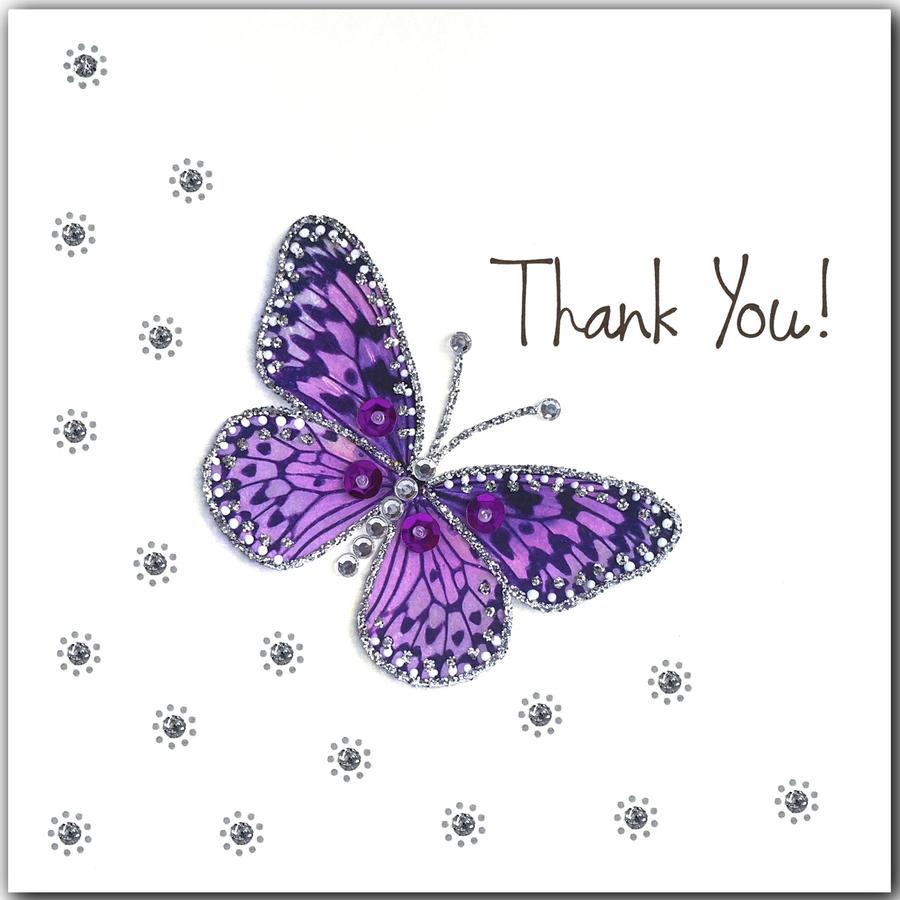 Jaab Cards - Purple Butterfly Thank You | The Elephant Story