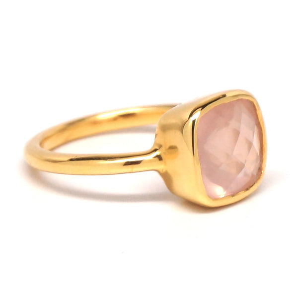 Rose Quartz Gold Ring - Tangerine Jewelry Shop