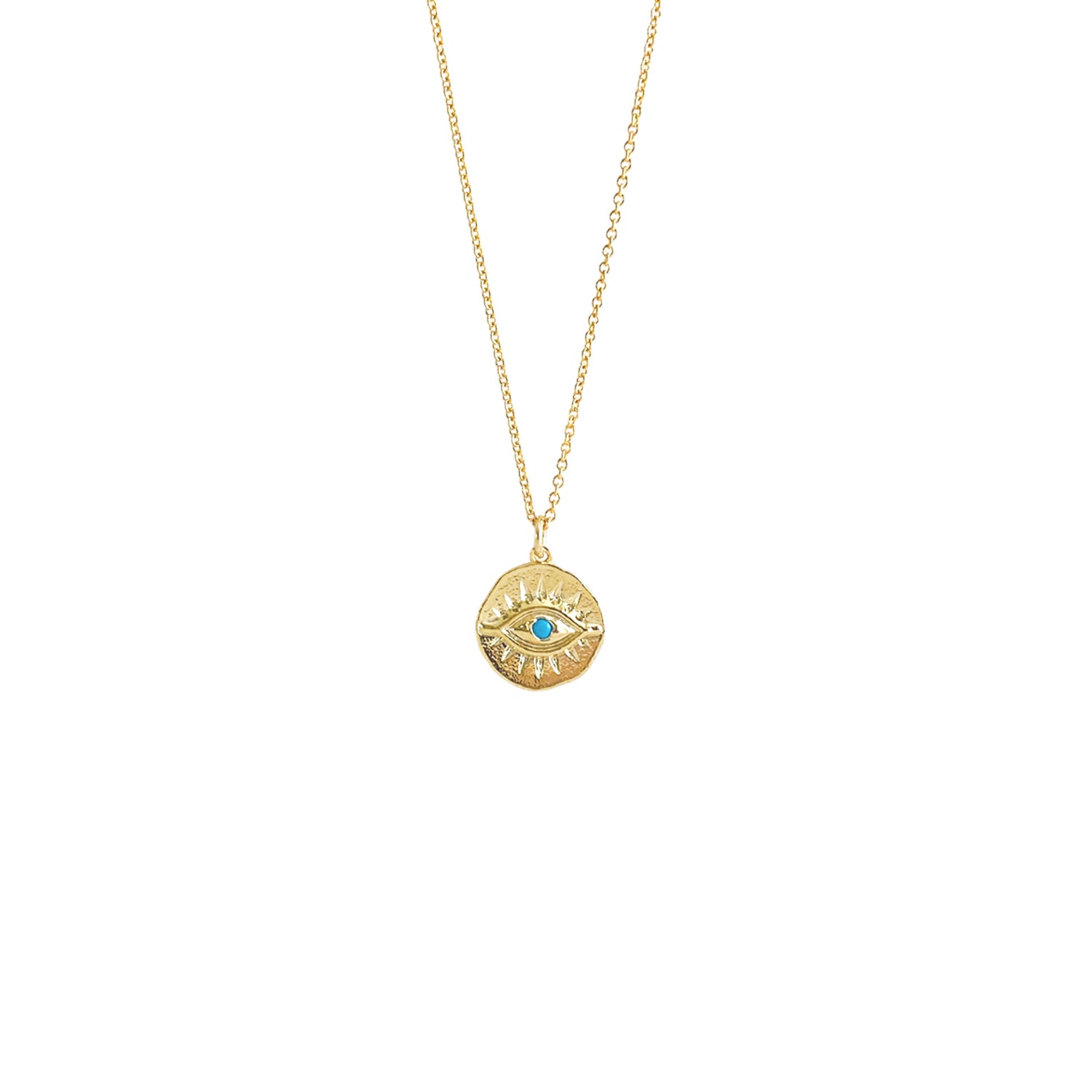 Evil Eye Turquoise Coin Necklace