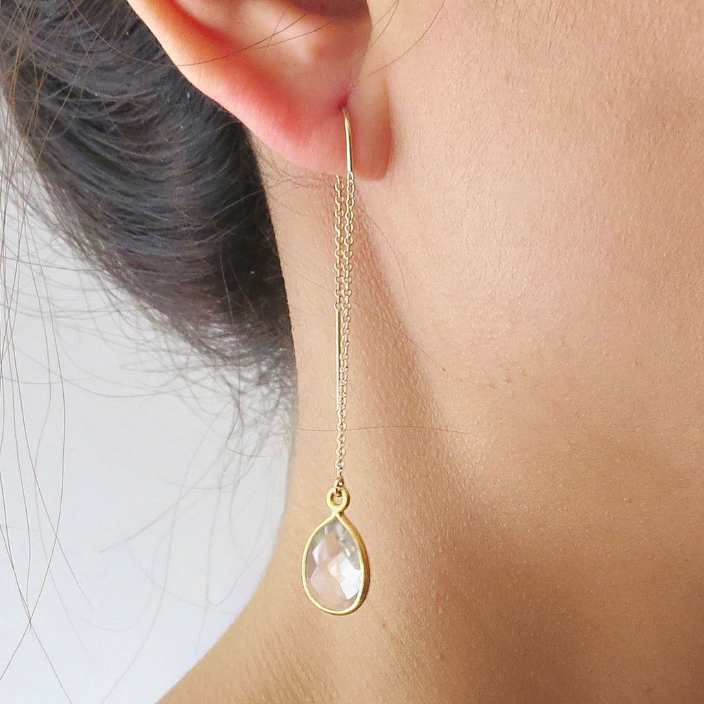Gemstone Threader Earrings | Tangerine Jewelry Shop | Tangerine Jewelry ...