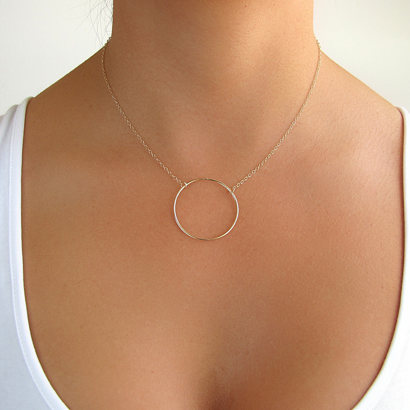 Large Circle Pendant Necklace