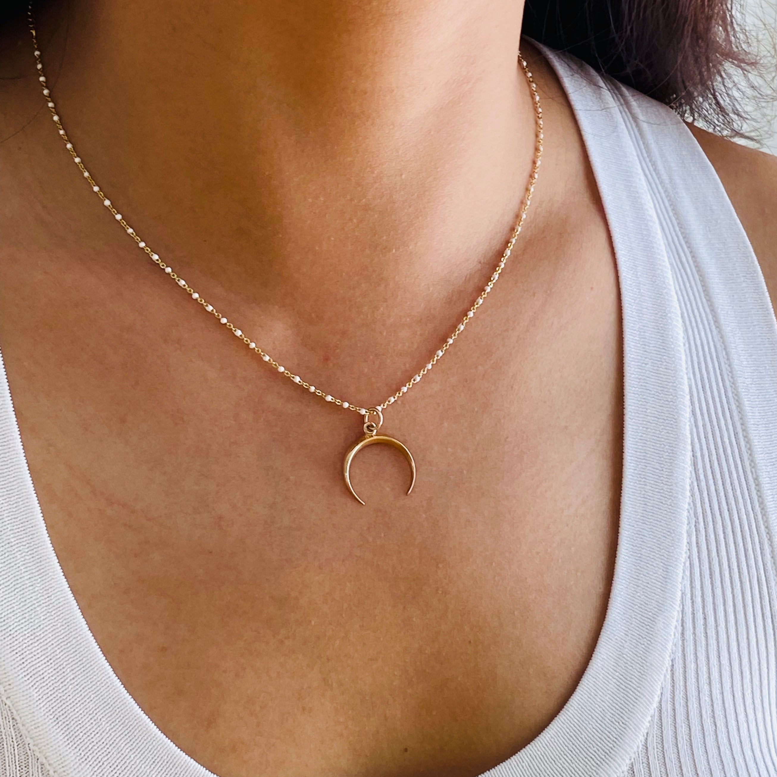 Beaded Moon Necklace