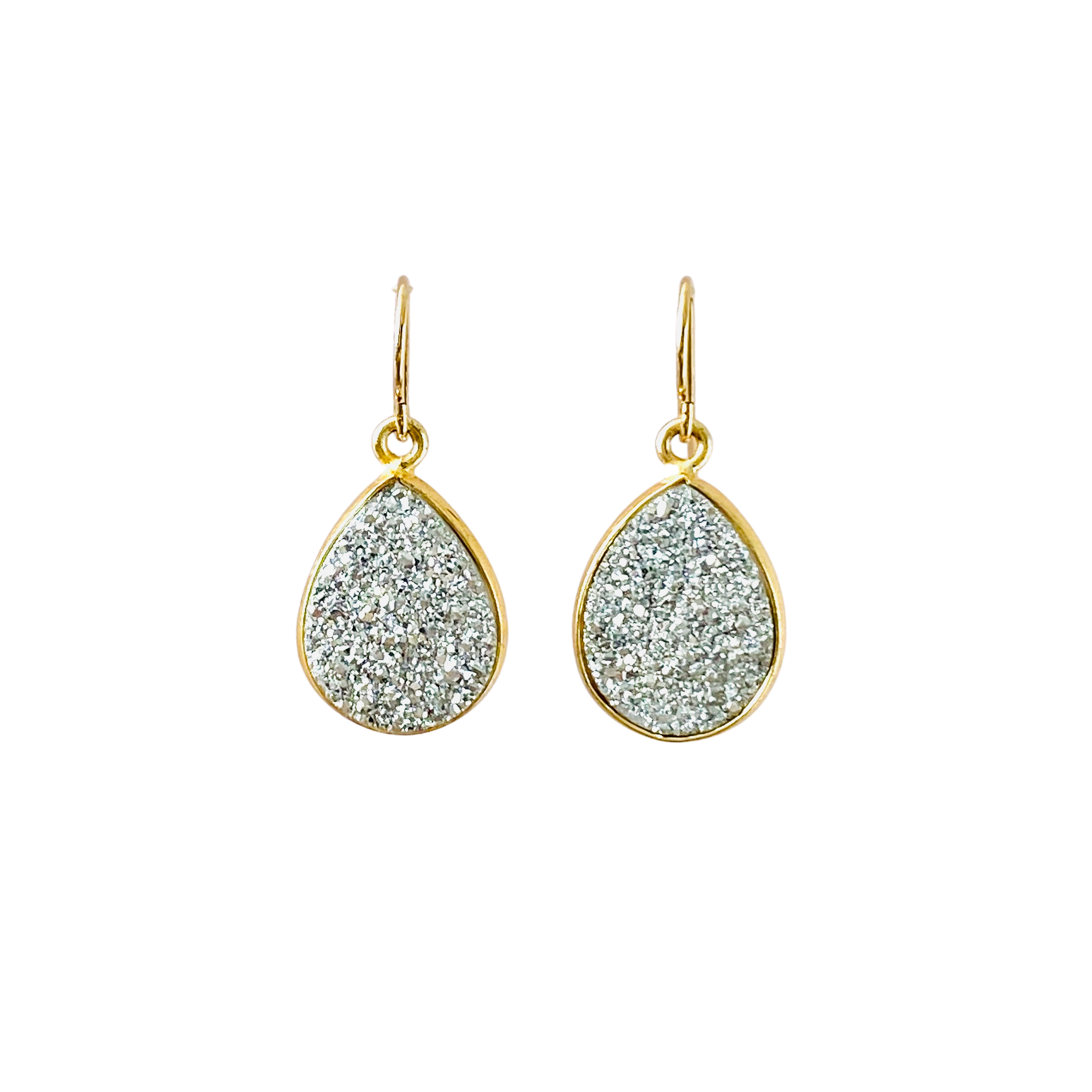 Silver Druzy Earrings