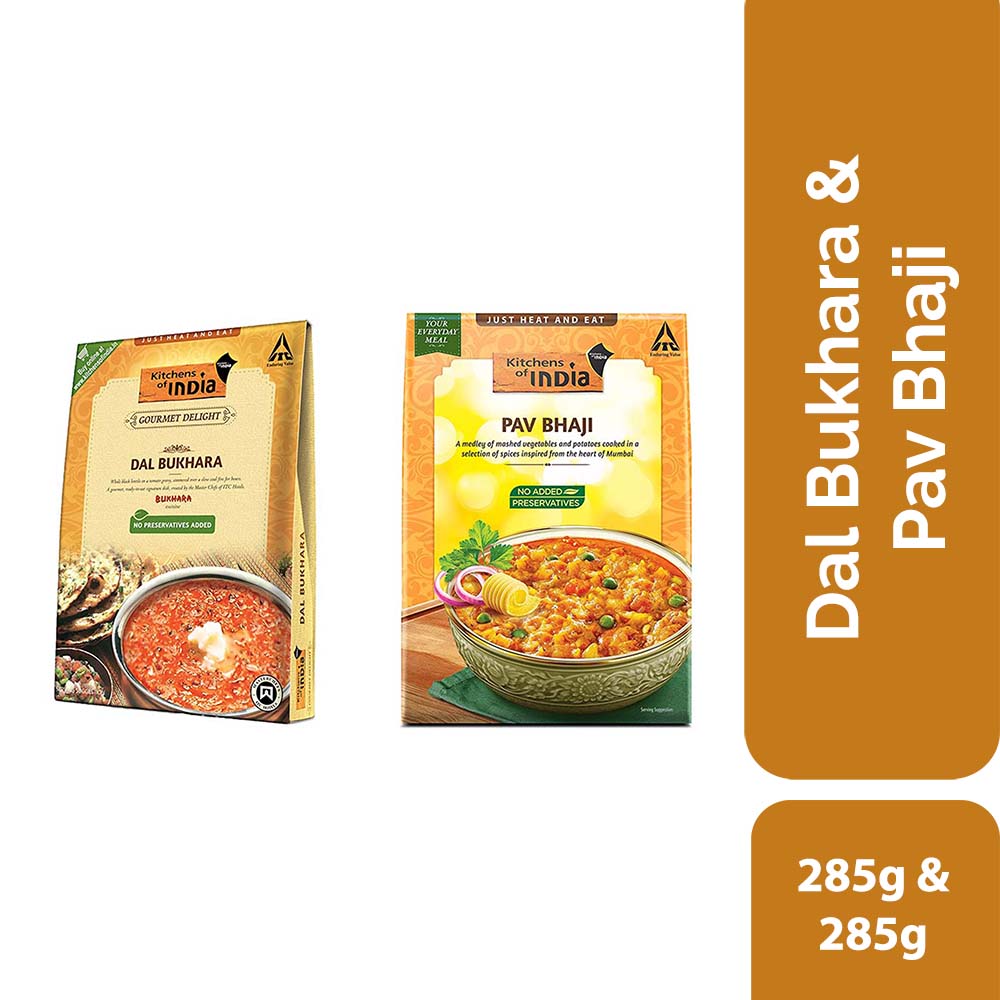 Kitchens of India Combo Pack - Dal Bukhara, 285g and Pav Bhaji, 285g ...