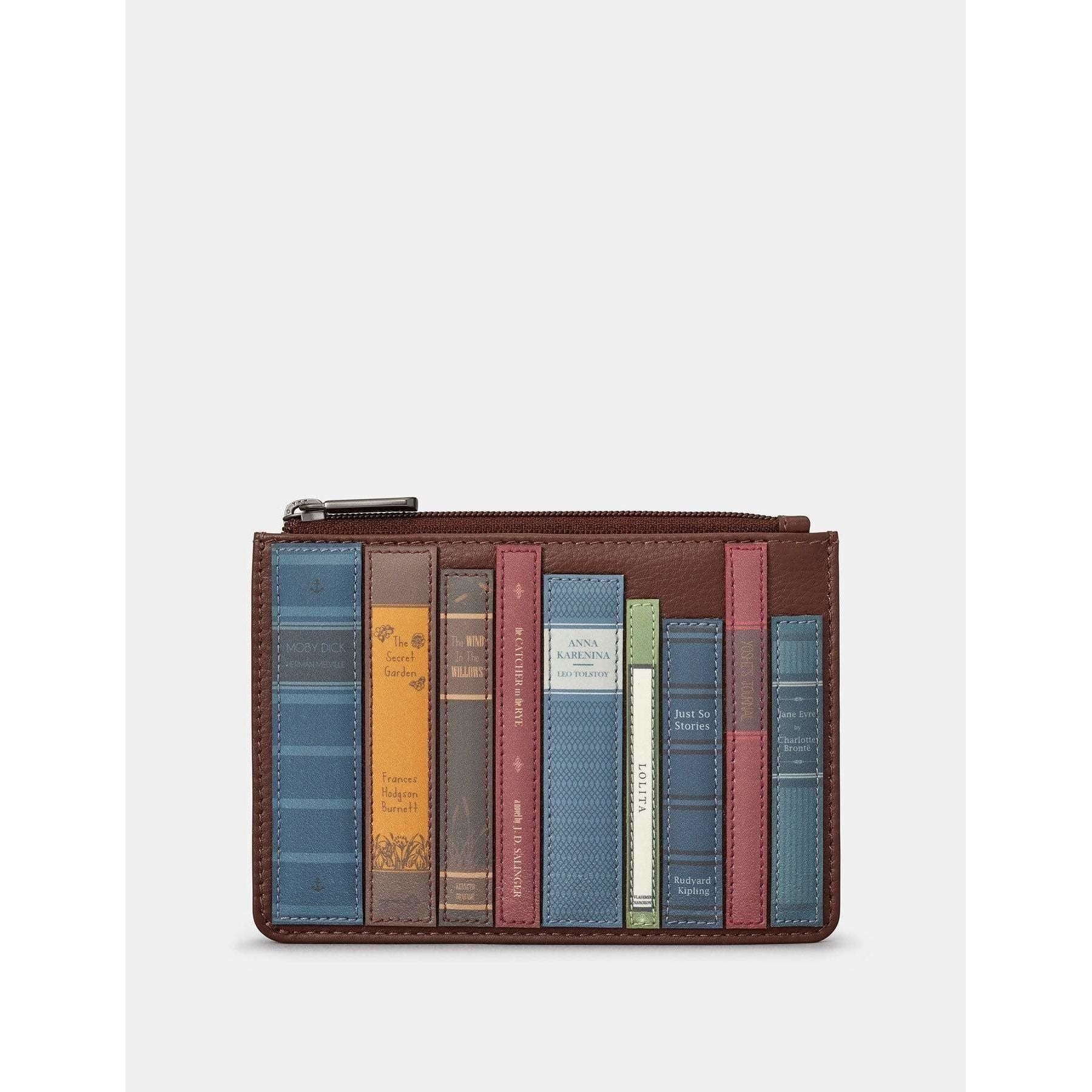 Bookworm Brown Leather Zip Top Purse