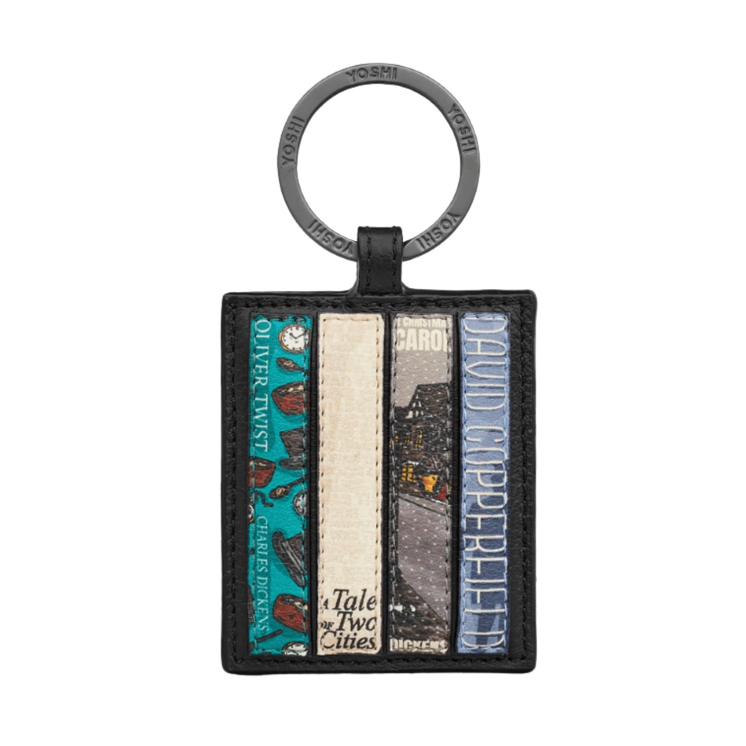 Charles Dickens Bookworm Leather Keyring
