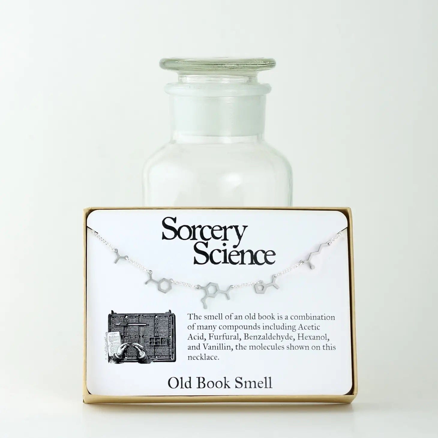 Old Book Smell Molecule Necklace