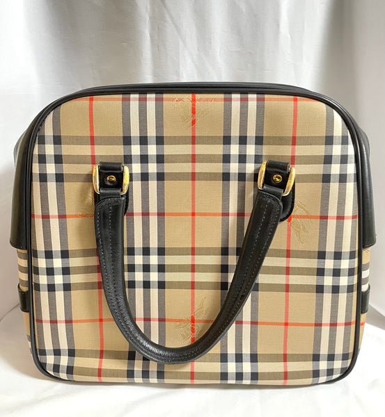 Vintage Burberry classic beige nova check fabric handbag with black le –  eNdApPi ***where you can find your favorite designer  vintages.....authentic, affordable, and lovable....