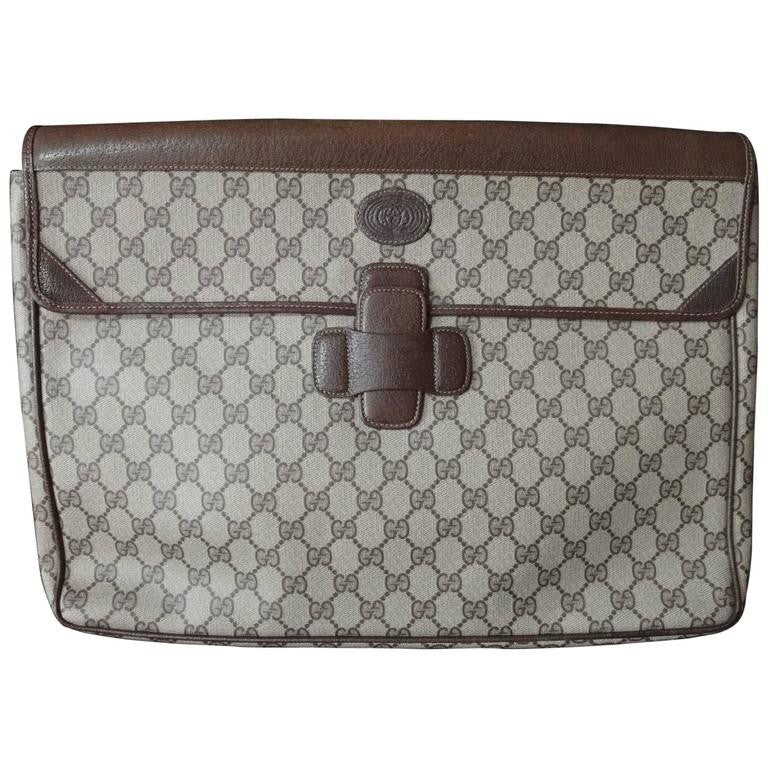 Vintage Gucci monogram large portfolio purse, document case with dark ...