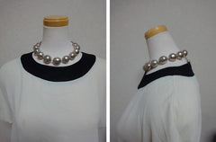 Vintage CHANEL extra large faux baroque pearl necklace. Get a chic and modern CHANEL look.