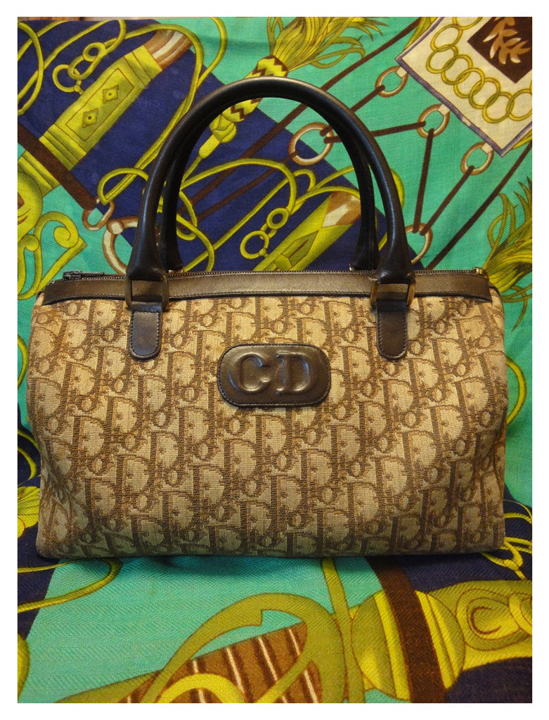 70&#39;s vintage Christian Dior brown trotter jacquard handbag with the CD – eNdApPi ***where you ...