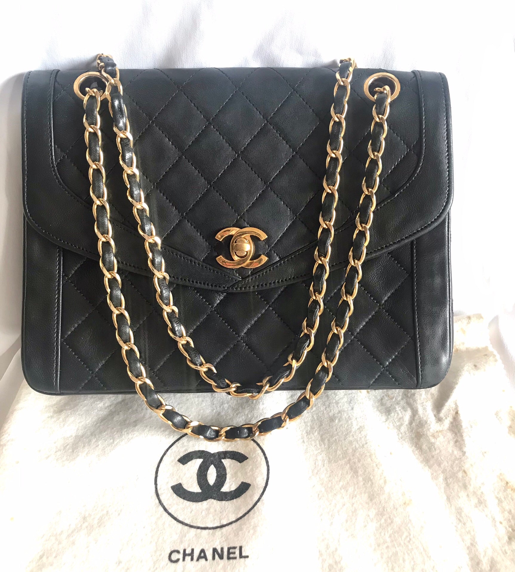CHANEL Quilted Double Flap bag Medium Silver Hardware Unique  eBay