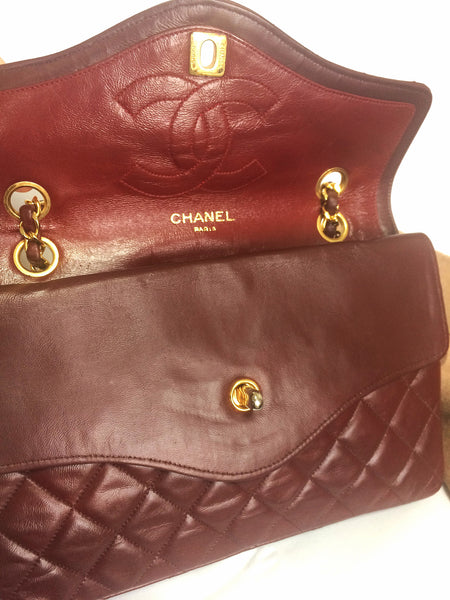 70&#39;s, 80&#39;s Vintage Chanel wine, bordeaux lambskin rare 2.55 double fla – eNdApPi ***where you ...