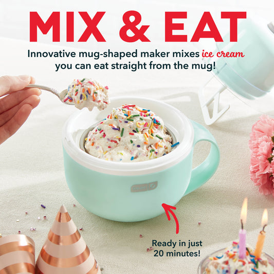 Dash Everyday Ice Cream Maker with Mixing Bowl & Ice Pop Molds + Recipe  Book, 1 Quart, 5.1 lbs 