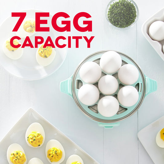 DASH Rapid Egg Cooker: 6 Egg Capacity Electric Egg Cooker for Hard Boiled  Eggs, Poached Eggs, Scrambled Eggs, or Omelets with Auto Shut Off Feature -  Aqua, 5.5 Inch (DEC005AQ)